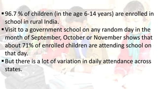 Current Scenario of Rural Education in India | PPTX