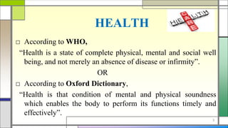 Current status of health and burden of disease | PPTX