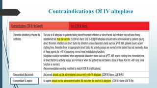 Contraindications Of IV alteplase
 