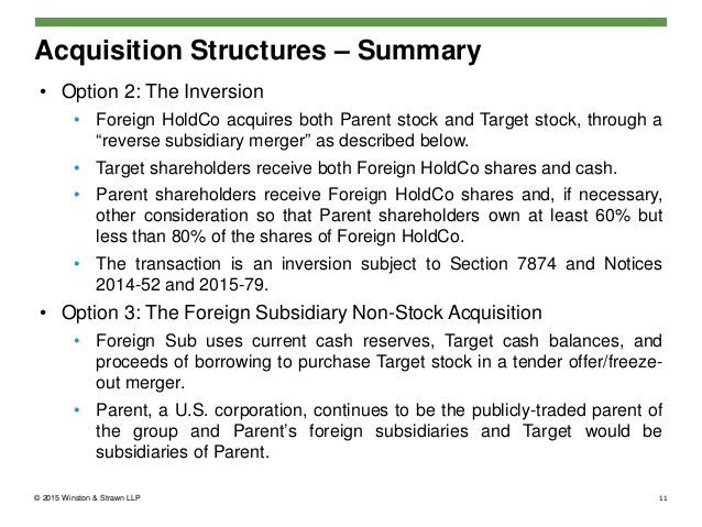 Foreign parent stock options