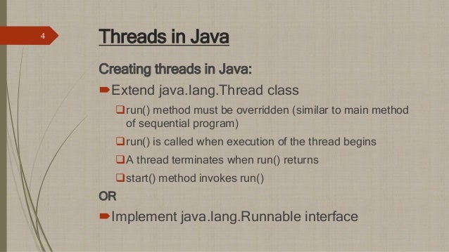 Threads in JAVA