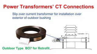 Outdoor Type BO7 for Retrofit
Power Transformers’ CT Connections
Slip over current transformer for installation over
exterior of outdoor bushing
 