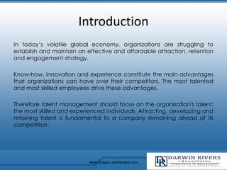Introduction
In today’s volatile global economy, organizations are struggling to
establish and maintain an effective and a...