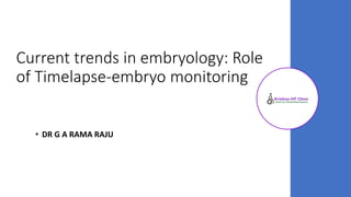 Current trends in embryology: Role
of Timelapse-embryo monitoring
• DR G A RAMA RAJU
 