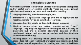 Eclectic Method Current Trends and Methods in Teaching English as a Second Language ...