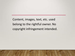 Content, images, text, etc. used
belong to the rightful owner. No
copyright infringement intended.
 