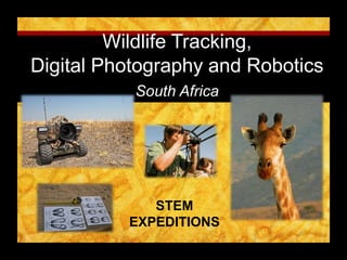 Wildlife Tracking,
Digital Photography and Robotics
           South Africa




             STEM
          EXPEDITIONS
 