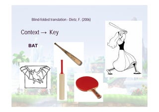 Blind-folded translation - Dietz, F. (2006)


Context         Key

  BAT
 