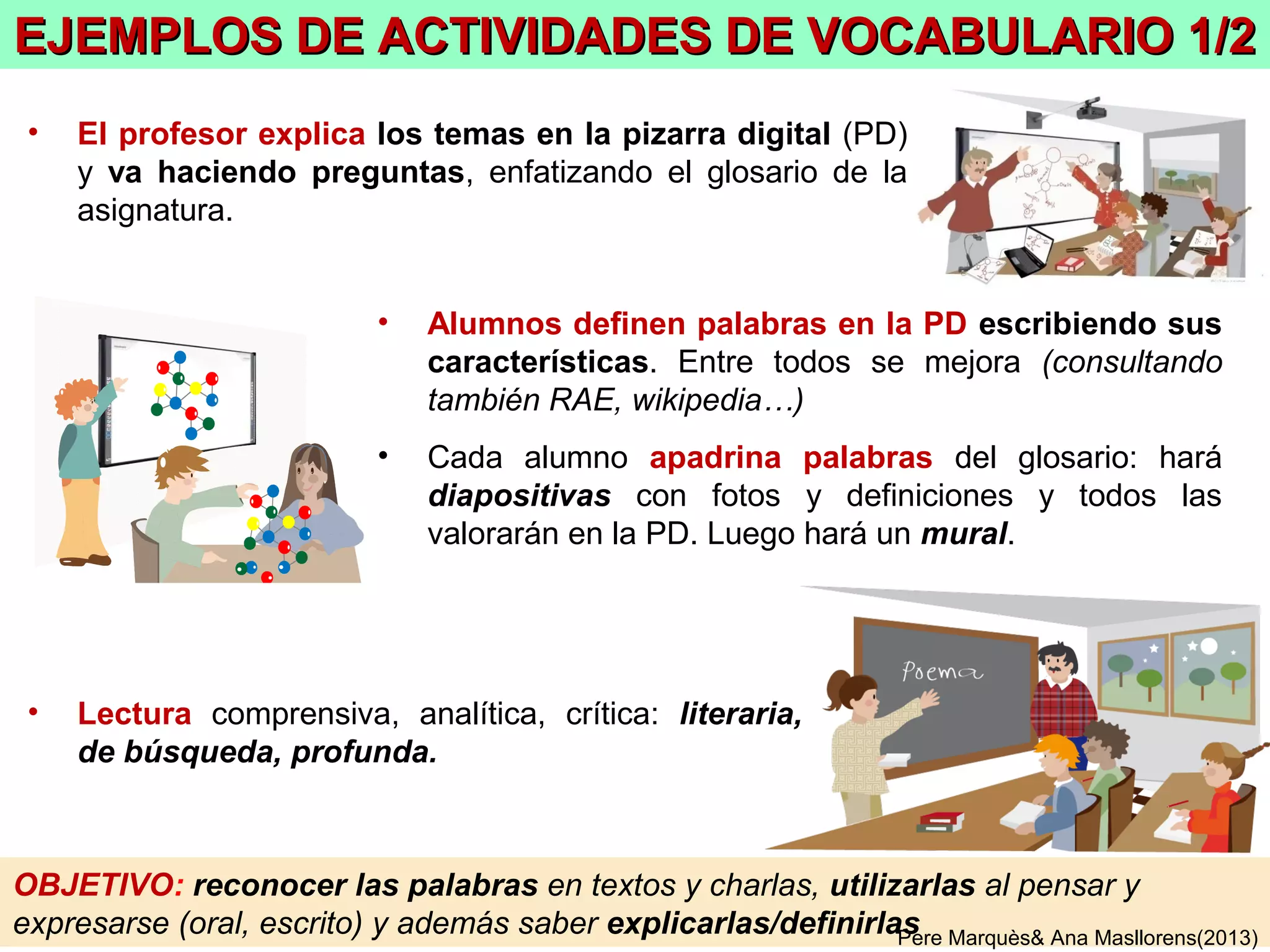 Al elaborar apuntes (p.e. de un libro) hemos de valorar si la información que leemos es
importante, si nos puede ser útil. En caso afirmativo, si no la tenemos ya en memoria, la
añadiremos donde corresponda, pues apuntes desordenados no serán útiles
FASES AL ELABORAR APUNTES
1º
2º
3º
Organizar y relacionar
los nuevos datos con lo que ya
sabíamos
Indexar
la información para encontrarla
cuando se necesite
Buscar y seleccionar
información que consideremos
útil
A B
C
PereMarquès&AnaMasllorens(2013)
Al hacer apuntes conectamos lo que sabemos con la nueva información, integramos y
damos significado a lo nuevo, y así además se facilita su memorización.
 