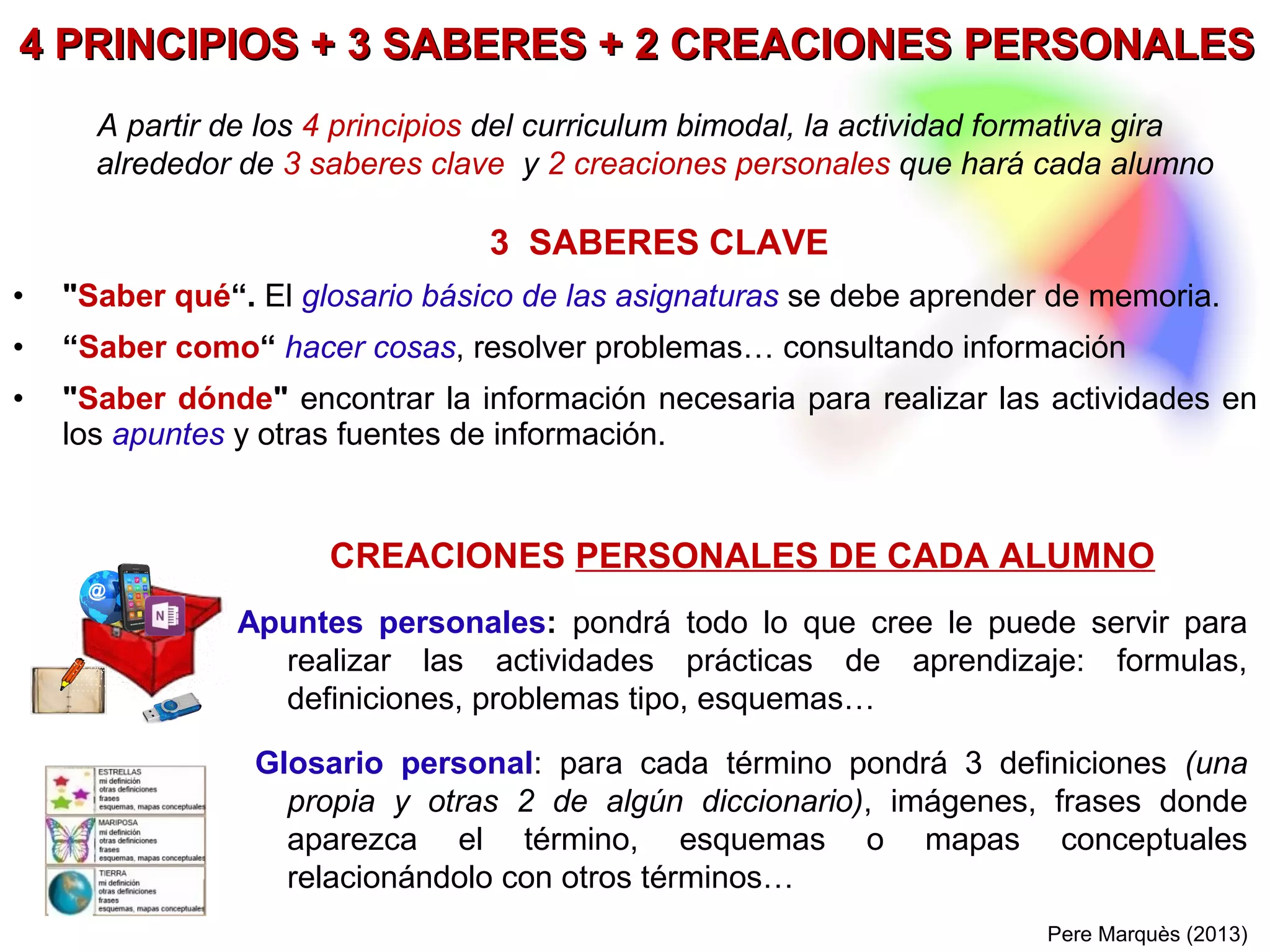 Aún teniendo calculadora, necesitamos saber hacer “a mano” operaciones sencillas.
Igualmente, aún disponiendo de Internet, necesitamos tener “in mente” el vocabulario
Porque necesitamos disponer vocabulario ”in mente” para entender al leer y
escuchar, pensar con criterio e imaginación y expresarnos con precisión
EXÁMENES DE VOCABULARIO: MEMORÍSTICOS SÍ
se aprende haciendo, pero necesitamos “tener in mente” el vocabulario
PereMarquès&AnaMasllorens(2013)
 