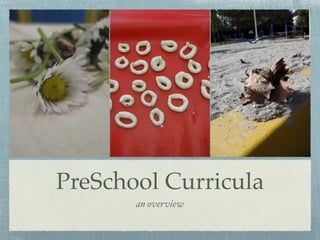 PreSchool Curricula
       an overview
 