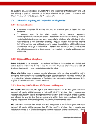 Curriculam Credit Framework Of Ug Pg Level Pdf