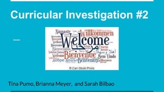 Curricular Investigation #2
Tina Pumo, Brianna Meyer, and Sarah Bilbao
 