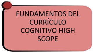 FUNDAMENTOS DEL
CURRÍCULO
COGNITIVO HIGH
SCOPE
 