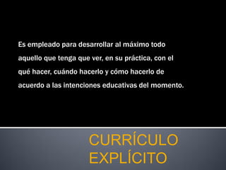 Curriculo Implicito y Explicito