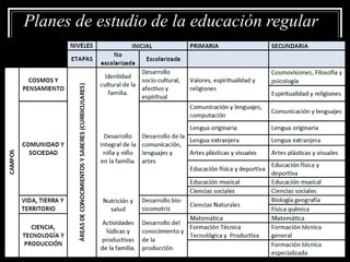 14/02/2025 69
Planes de estudio de la educación regular
 