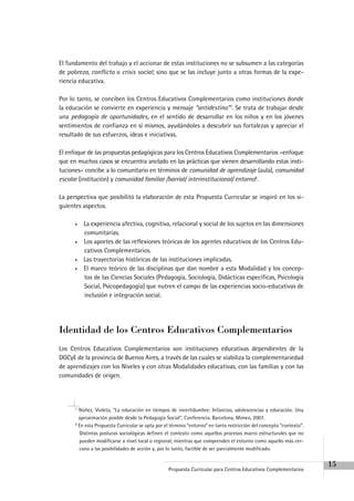 Curriculo centros complementarios pcia bs as | PDF