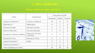 CARGA HORARIA
EDUCACIÓN GENERLA BÁSICA
 