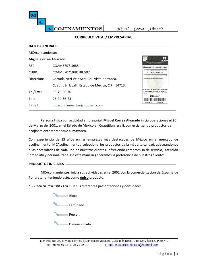Curriculum Empresarial