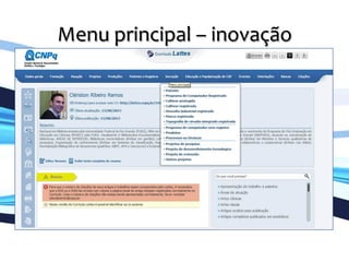Menu	
  principal	
  –	
  inovação	
  
	
  
 