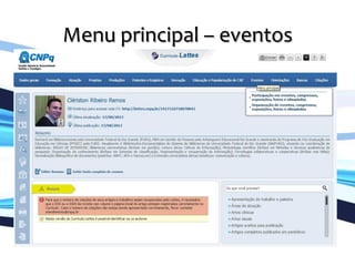 Menu	
  principal	
  –	
  eventos	
  
	
  
 