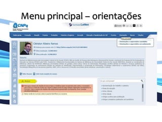 Menu	
  principal	
  –	
  orientações	
  
	
  
 