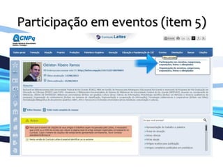 Participação	
  em	
  eventos	
  (item	
  5)	
  
	
  
 