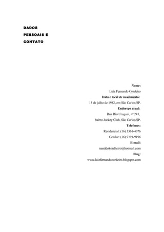 Curriculo Luiz Fernando 2009