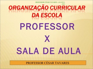 PROFESSOR
X
SALA DE AULA
PROFESSOR CÉSAR TAVARES
PROFESSOR CÉSAR TAVARES - (41) 9212-
2451
 