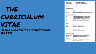 THE
CURRICULUM
VITAE
1st Year Administrative assistant students
IES L’OM
 