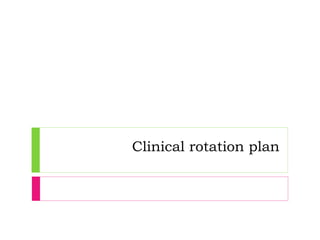 Clinical rotation plan
 