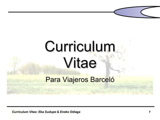 Curriculum Vitae Para Viajeros Barceló 