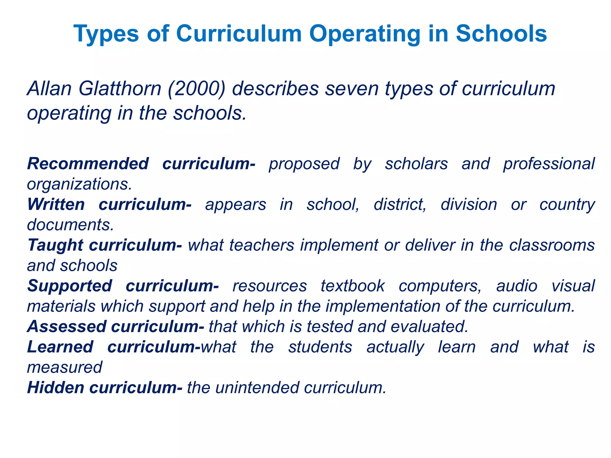 Curriculum Concept & Meaning | PPTX