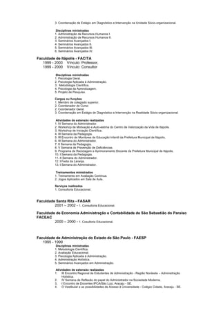 Curriculum Empresarial