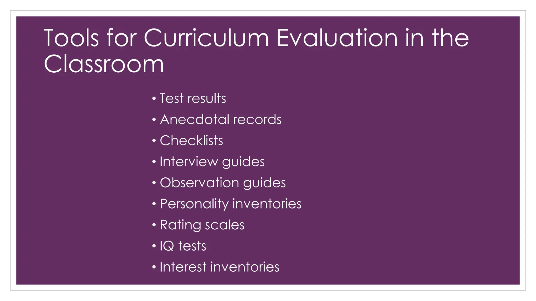 Curriculum Evaluation Chapter 6 Pptx