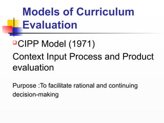 A PRESENTATION FOR CURRICULUM EVALUATION | PPTX