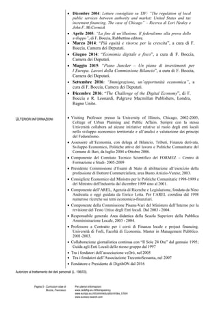 Pagina 5 - Curriculum vitae di
Boccia, Francesco
Per ulteriori informazioni:
www.cedefop.eu.int/transparency
www.europa.eu...