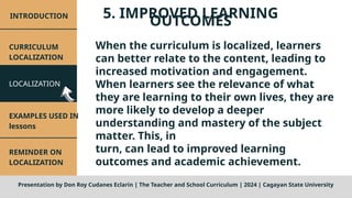 CURRICULUM-LOCALIZATION. TOPIC IN THIS SECTOR | PPT
