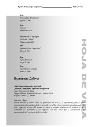 Curriculum rosalba campo