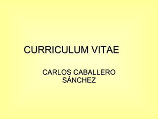 CURRICULUM VITAE CARLOS CABALLERO SÁNCHEZ 