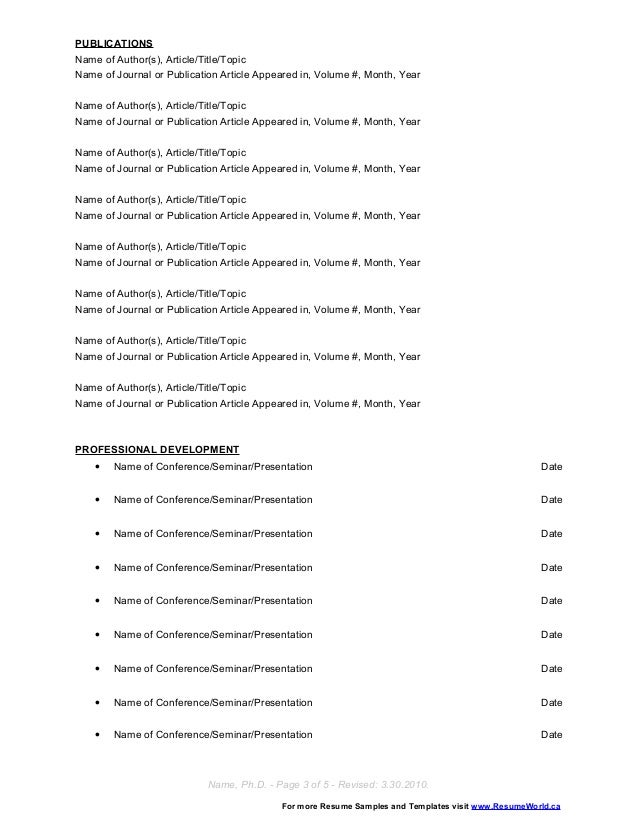 curriculum vitae writers