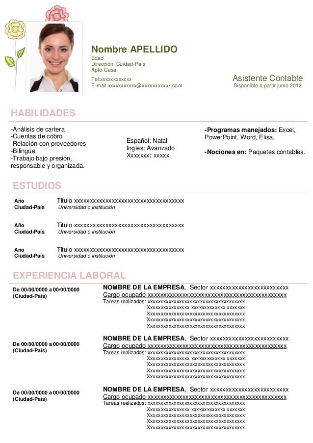 Curriculum Vitae Para Descargar En Word Ejemplos Y Modelos De Cv