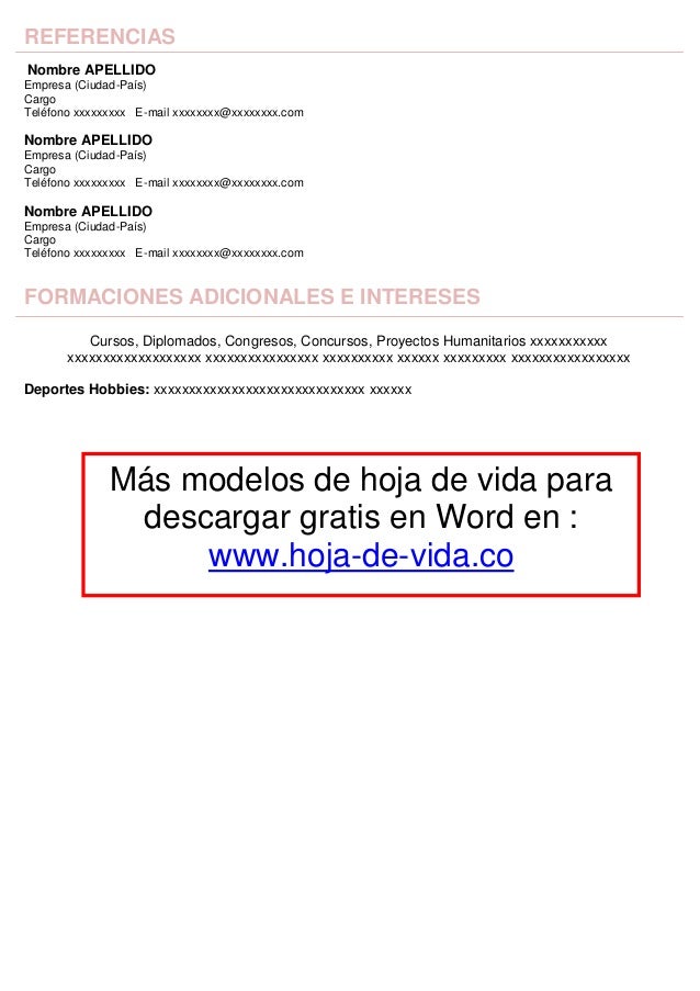 Curriculum Vitae Formato Word Gratis Curriculum Vitae Formato Word Gratis