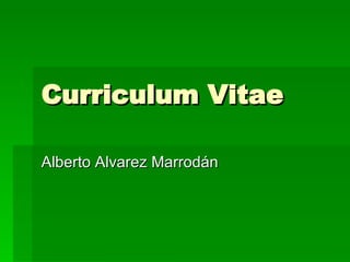 Curriculum Vitae Alberto Alvarez Marrodán 