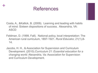 A Summary of Curriculum 21: Essential Education for a Changing World | PPTX