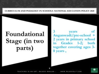 Foundational
Stage (in two
parts)
3 years of
Anganwadi/pre-school +
2 years in primary school
in Grades 1-2; both
together...