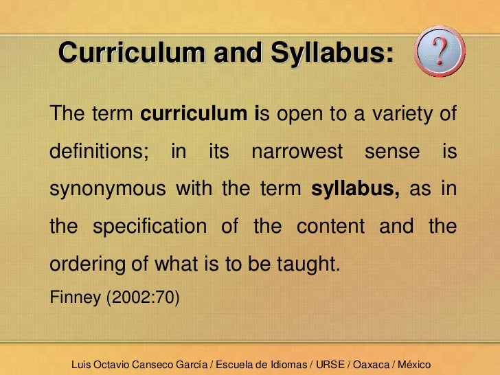 relationship between curriculum framework and syllabi