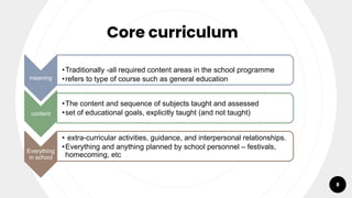 Comprehensive Overview of Curriculum Types and Differentiation ...