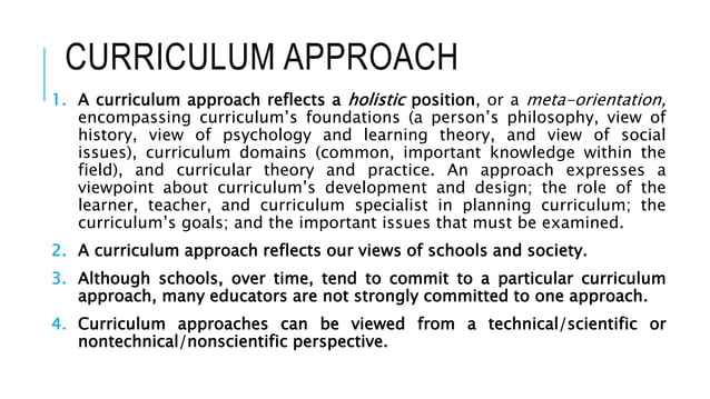 Curriculum Approaches.pptx | Professional School | Postgraduate Education