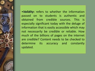 CURRICULUM AND ASSESSMENTAssessment is the process of collecting information which describes students achievement in relation to curriculum expectations.